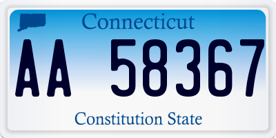 CT license plate AA58367