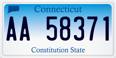 CT license plate AA58371