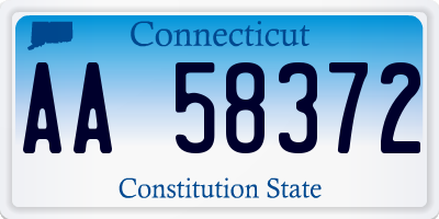 CT license plate AA58372