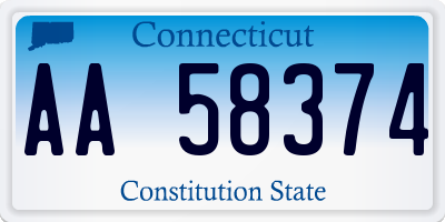 CT license plate AA58374