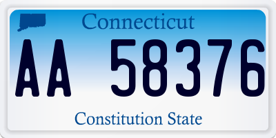 CT license plate AA58376