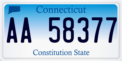 CT license plate AA58377