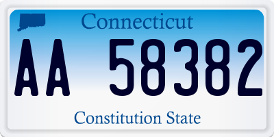 CT license plate AA58382