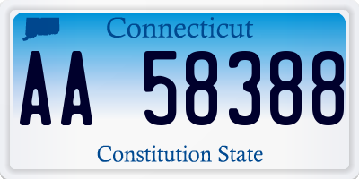 CT license plate AA58388