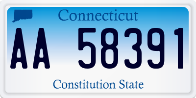 CT license plate AA58391