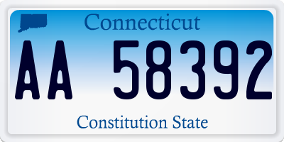 CT license plate AA58392