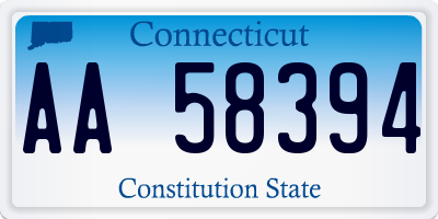 CT license plate AA58394