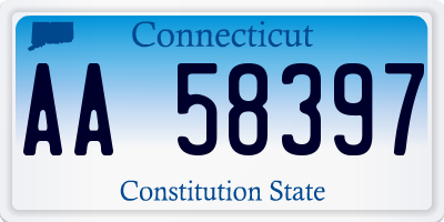 CT license plate AA58397