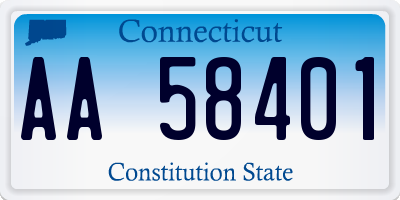CT license plate AA58401