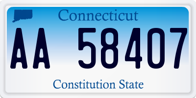 CT license plate AA58407