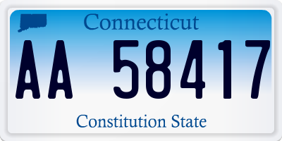 CT license plate AA58417