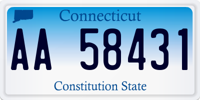 CT license plate AA58431