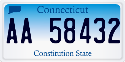 CT license plate AA58432