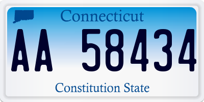 CT license plate AA58434