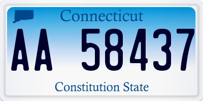 CT license plate AA58437