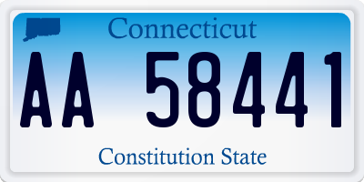 CT license plate AA58441