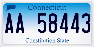 CT license plate AA58443