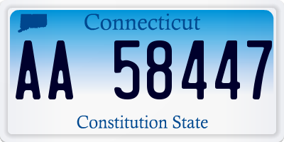 CT license plate AA58447