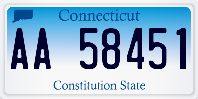 CT license plate AA58451