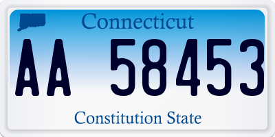 CT license plate AA58453