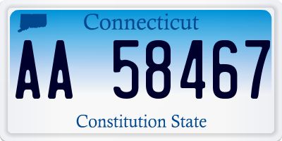 CT license plate AA58467