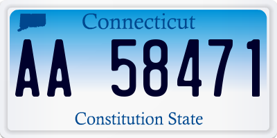 CT license plate AA58471