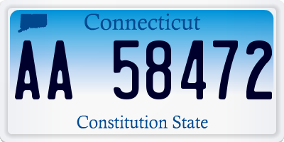 CT license plate AA58472