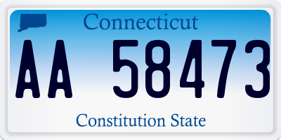 CT license plate AA58473