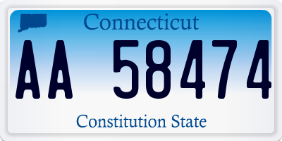 CT license plate AA58474