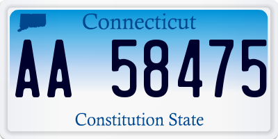 CT license plate AA58475
