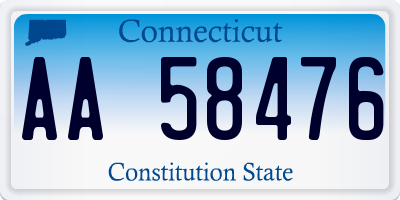 CT license plate AA58476