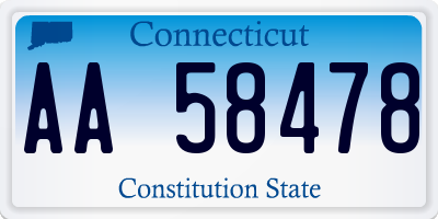 CT license plate AA58478
