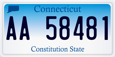CT license plate AA58481