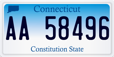 CT license plate AA58496