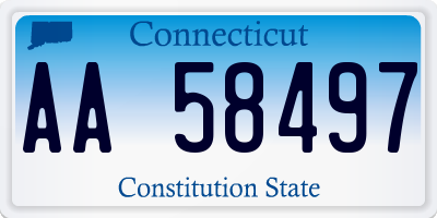 CT license plate AA58497