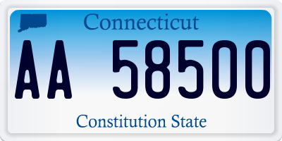 CT license plate AA58500