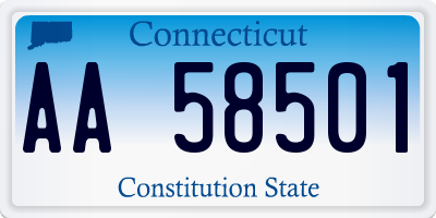 CT license plate AA58501