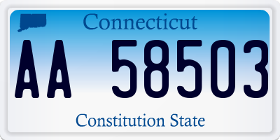 CT license plate AA58503