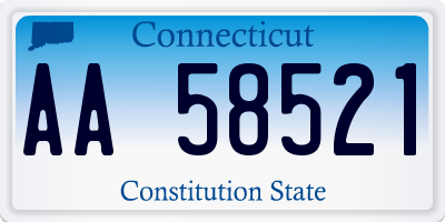 CT license plate AA58521