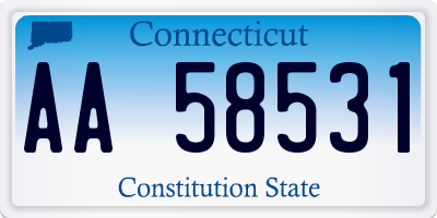 CT license plate AA58531