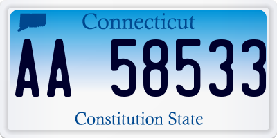 CT license plate AA58533