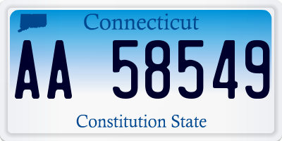 CT license plate AA58549