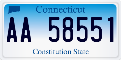 CT license plate AA58551