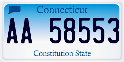 CT license plate AA58553