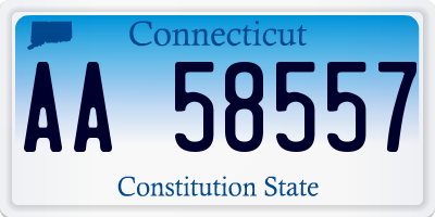 CT license plate AA58557