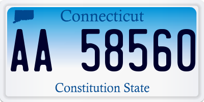 CT license plate AA58560