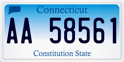 CT license plate AA58561