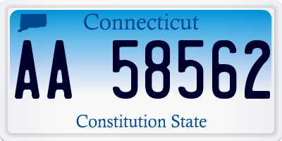 CT license plate AA58562
