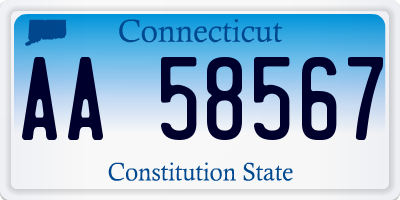 CT license plate AA58567