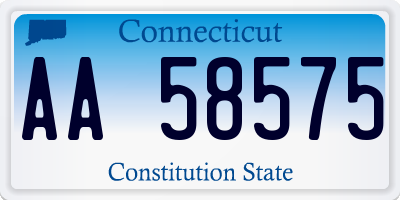 CT license plate AA58575